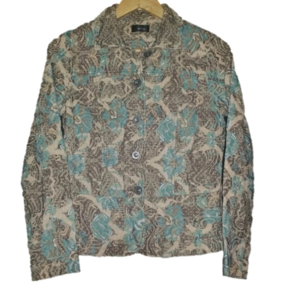 "Analogy" Cute Short modern print Jacket! Sz small 5/6